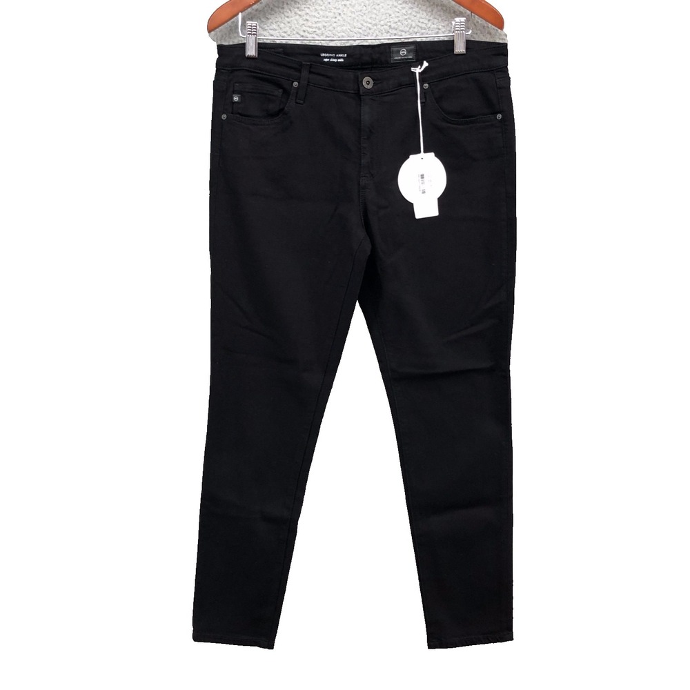 AG Adriano Goldschmied Legging Ankle Super‎ Skinny Jeans Womens 32 14 Black New